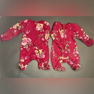 Wonder Nation Floral Sleepwear Twin set - size preemie